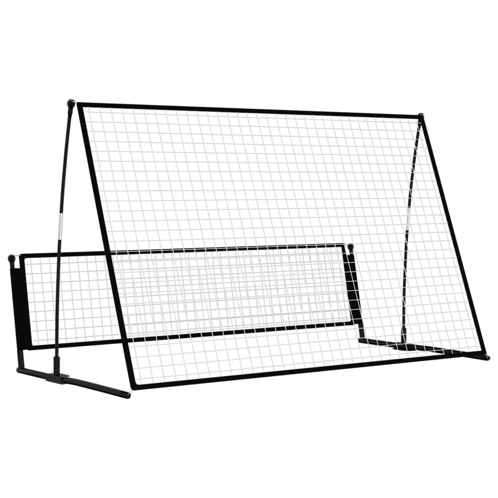 vidaXL Poartă de fotbal de ricoșeu 2-în-1, 202x104x120 cm, oțel vidaXL Poartă de fotbal de ricoșeu 2-în-1, 202x104x120 cm, oțel