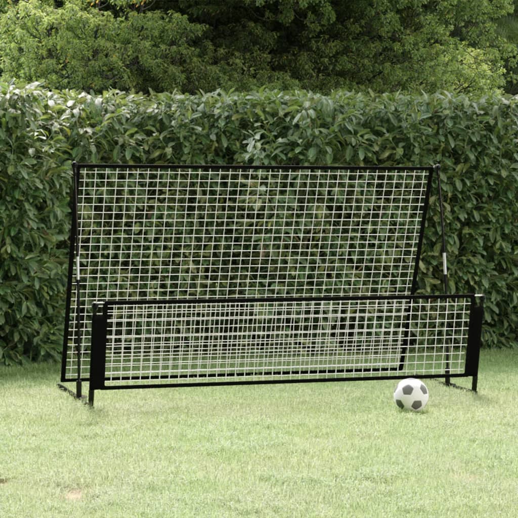 vidaXL Poartă de fotbal de ricoșeu 2-în-1, 202x104x120 cm, oțel vidaXL Poartă de fotbal de ricoșeu 2-în-1, 202x104x120 cm, oțel