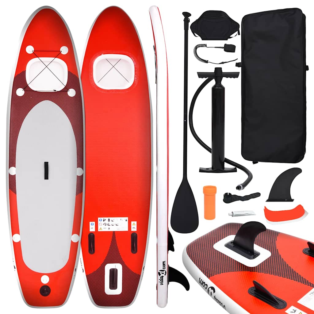 vidaXL Set placă paddleboarding gonflabilă, roşu, 330x76x10 cm vidaXL Set placă paddleboarding gonflabilă, roşu, 330x76x10 cm