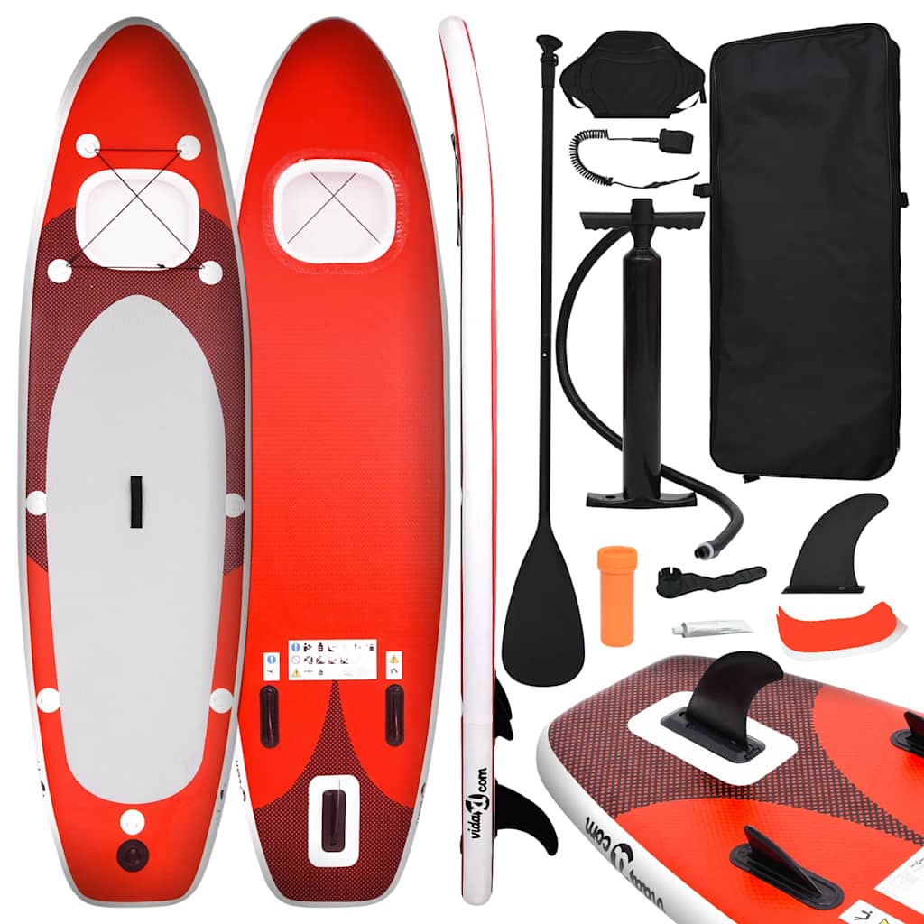 vidaXL Set de placă SUP gonflabilă, roşu, 360x81x10 cm vidaXL Set de placă SUP gonflabilă, roşu, 360x81x10 cm