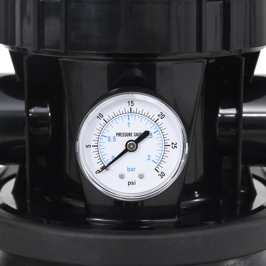 vidaXL Filtru de nisip pentru piscină cu supapă cu 6 căi, negru