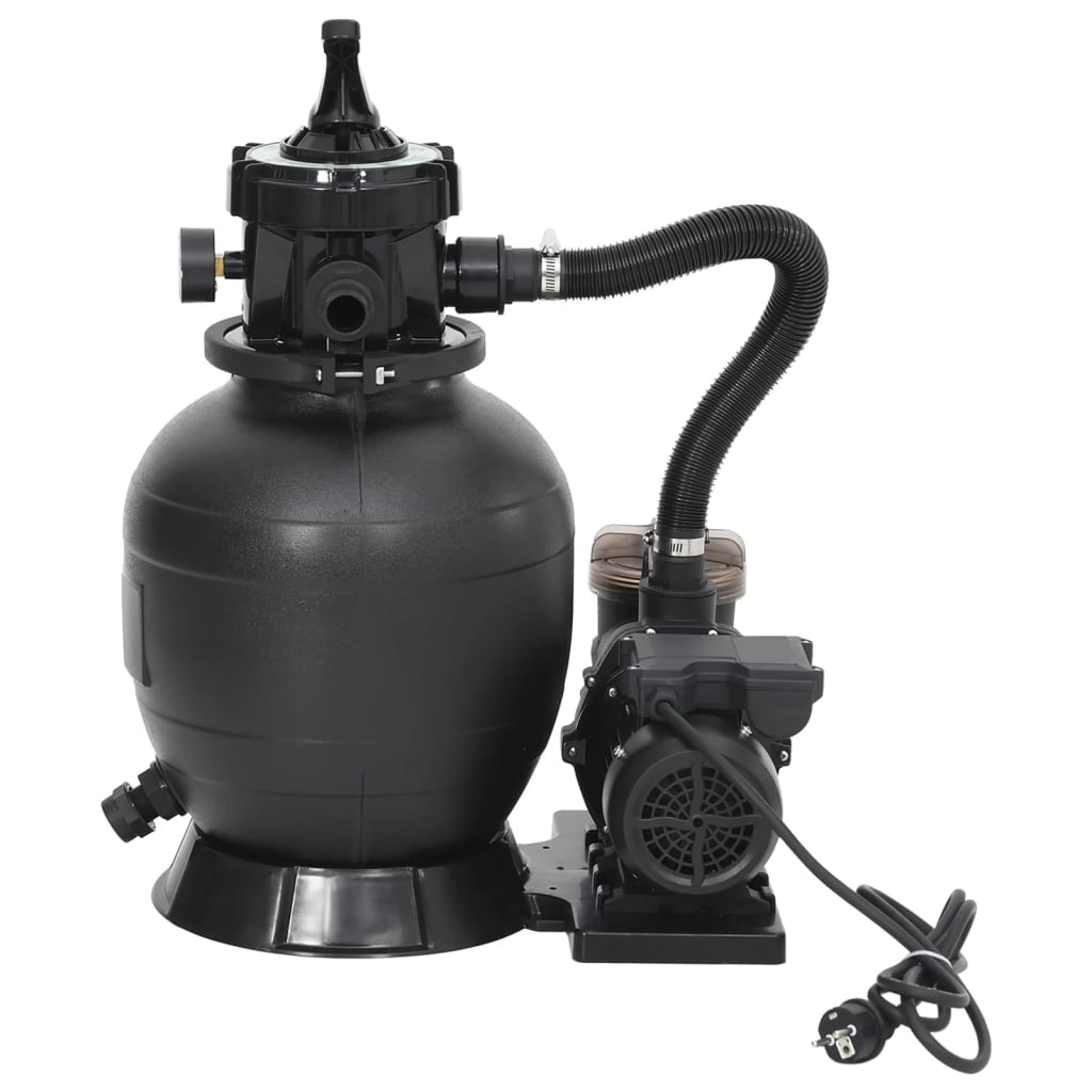 vidaXL Filtru de nisip pentru piscină cu prefiltru, negru vidaXL Filtru de nisip pentru piscină cu prefiltru, negru