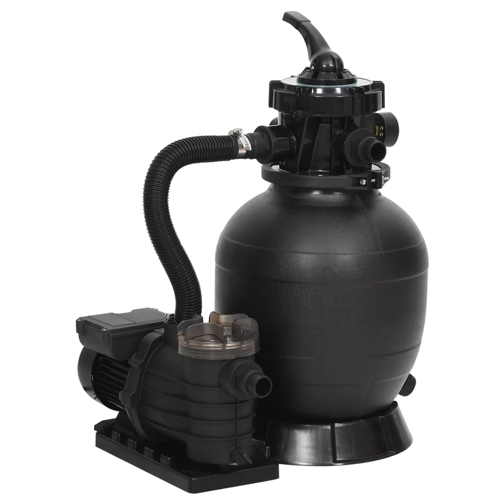 vidaXL Filtru de nisip pentru piscină cu prefiltru, negru vidaXL Filtru de nisip pentru piscină cu prefiltru, negru