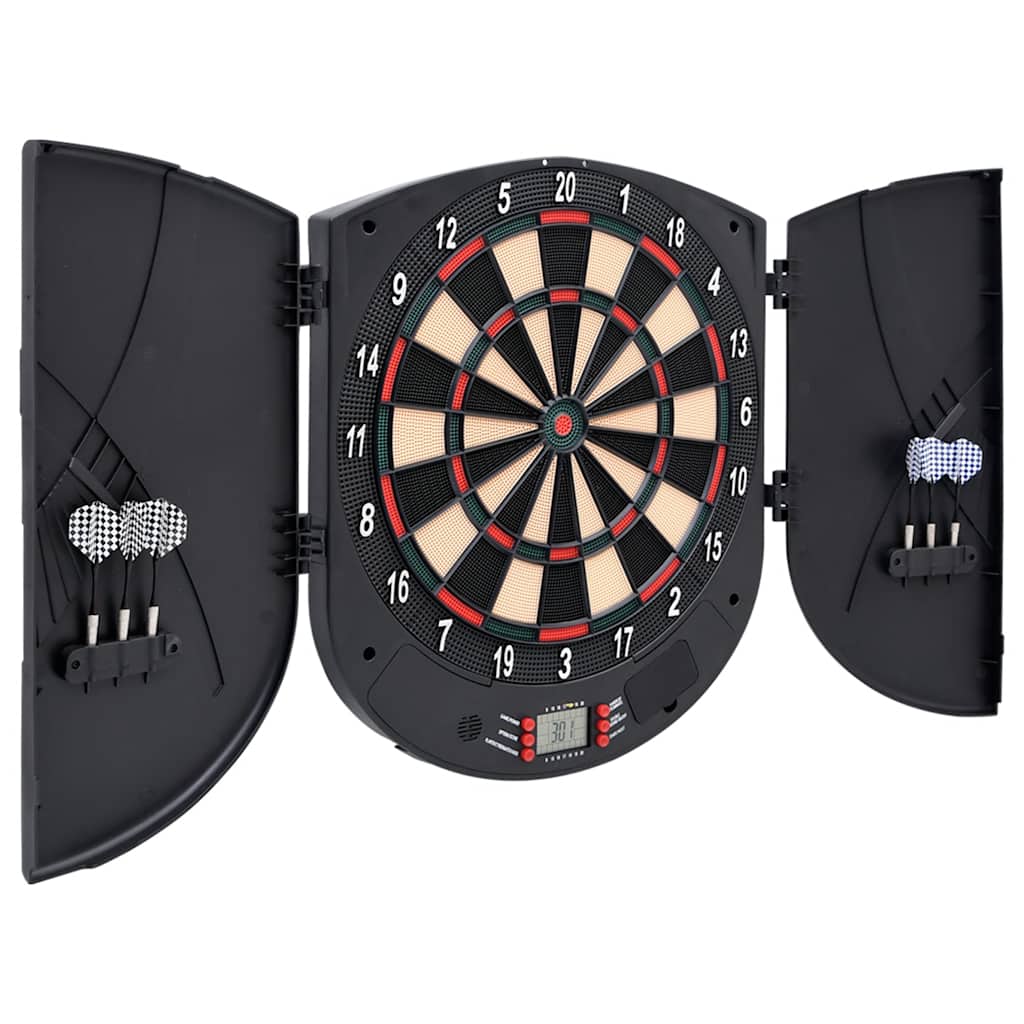 vidaXL Placă electrică de darts cu săgeți din polipropilenă neagră vidaXL Placă electrică de darts cu săgeți din polipropilenă neagră