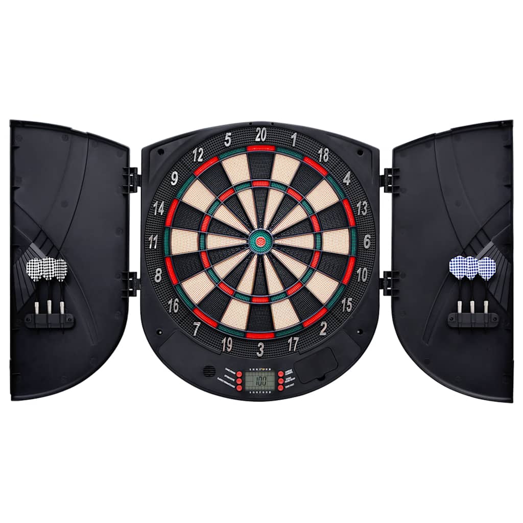 vidaXL Placă electrică de darts cu săgeți din polipropilenă neagră vidaXL Placă electrică de darts cu săgeți din polipropilenă neagră