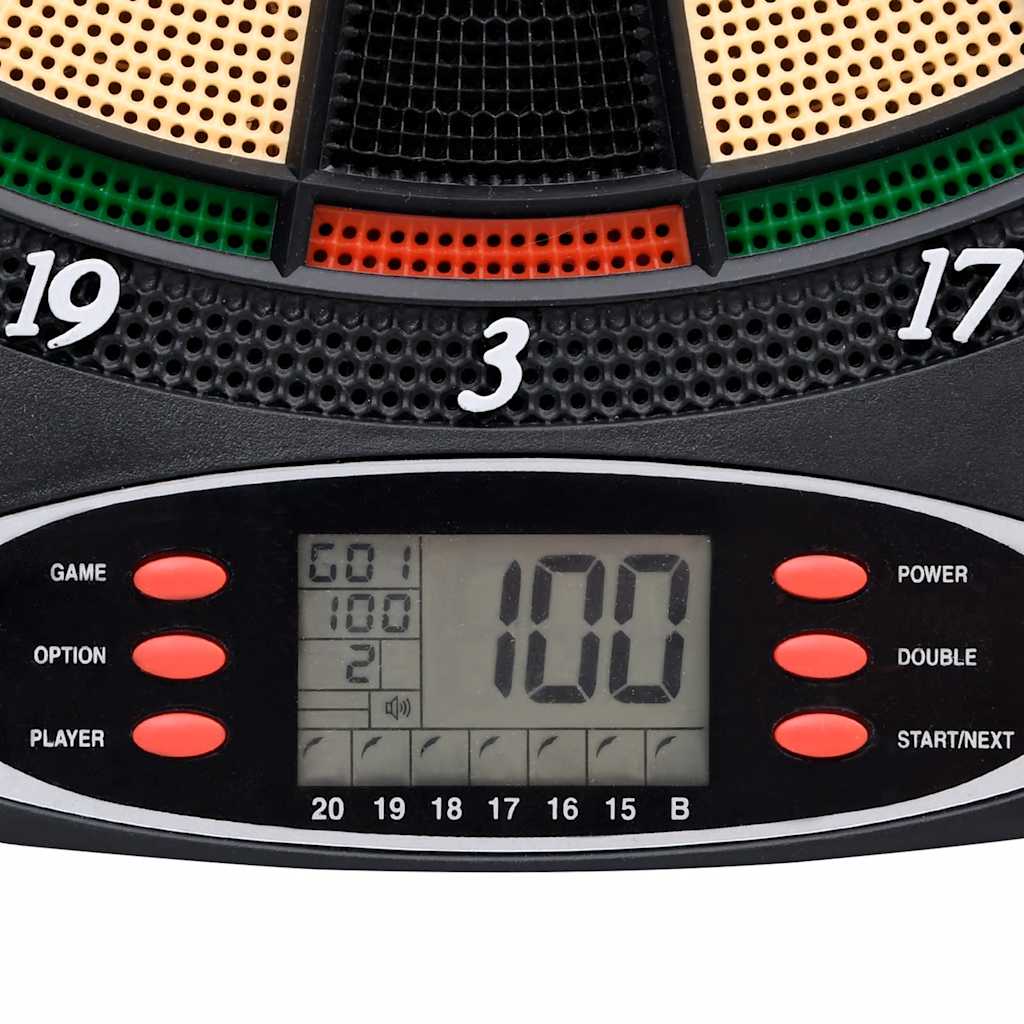 vidaXL Placă electrică de darts cu săgeți din polipropilenă neagră