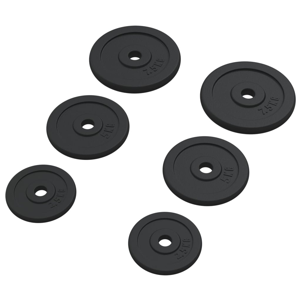 vidaXL Discuri de greutate, 6 buc., 30 kg, fontă vidaXL Discuri de greutate, 6 buc., 30 kg, fontă