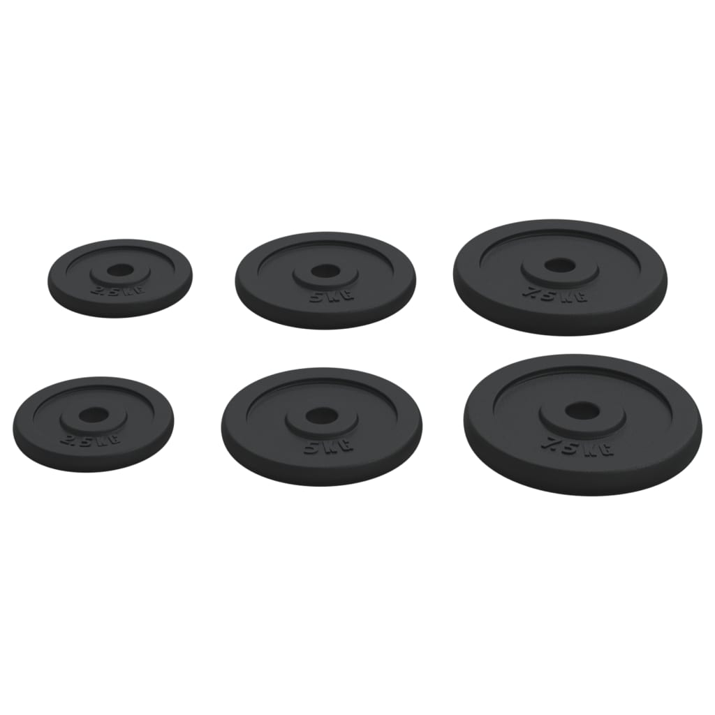 vidaXL Discuri de greutate, 6 buc., 30 kg, fontă vidaXL Discuri de greutate, 6 buc., 30 kg, fontă