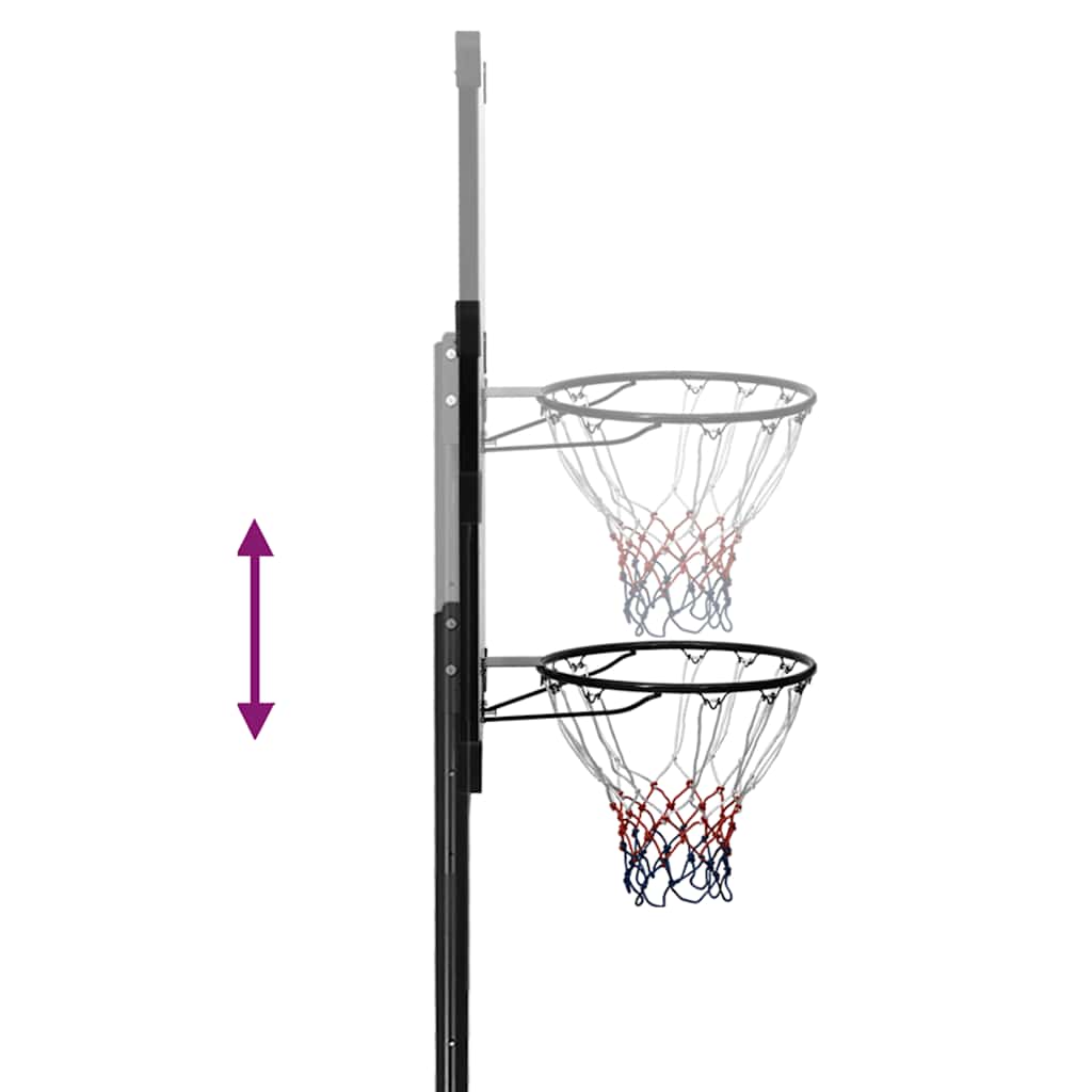 vidaXL Suport coș de baschet, transparent, 256-361 cm, policarbonat vidaXL Suport coș de baschet, transparent, 256-361 cm, policarbonat
