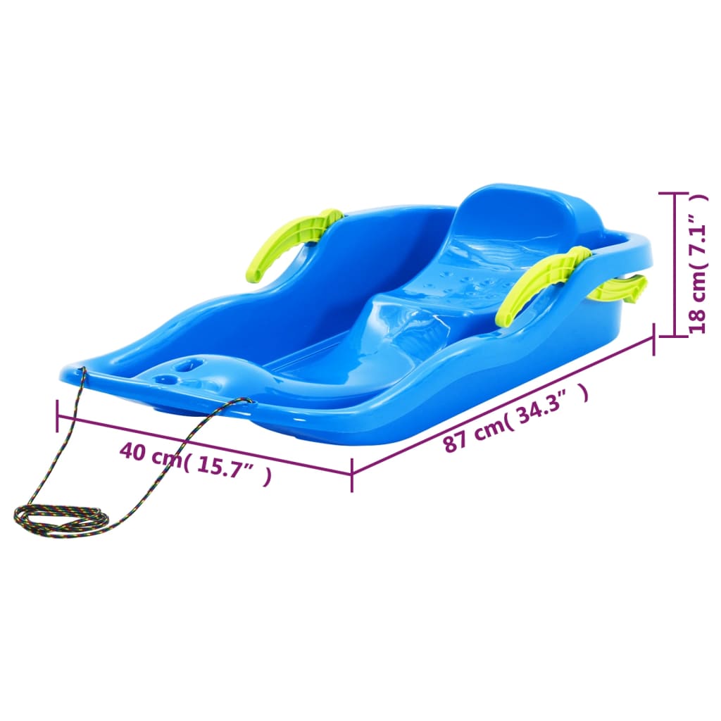 vidaXL Sanie cu frâne, albastru, 87x40x18 cm, polipropilenă vidaXL Sanie cu frâne, albastru, 87x40x18 cm, polipropilenă