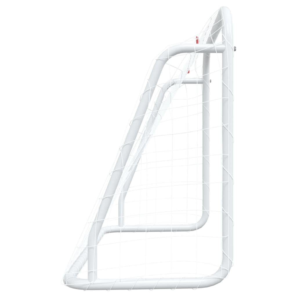 vidaXL Poartă de fotbal cu plasă, alb, 125x96x60 cm, oțel/poliester vidaXL Poartă de fotbal cu plasă, alb, 125x96x60 cm, oțel/poliester