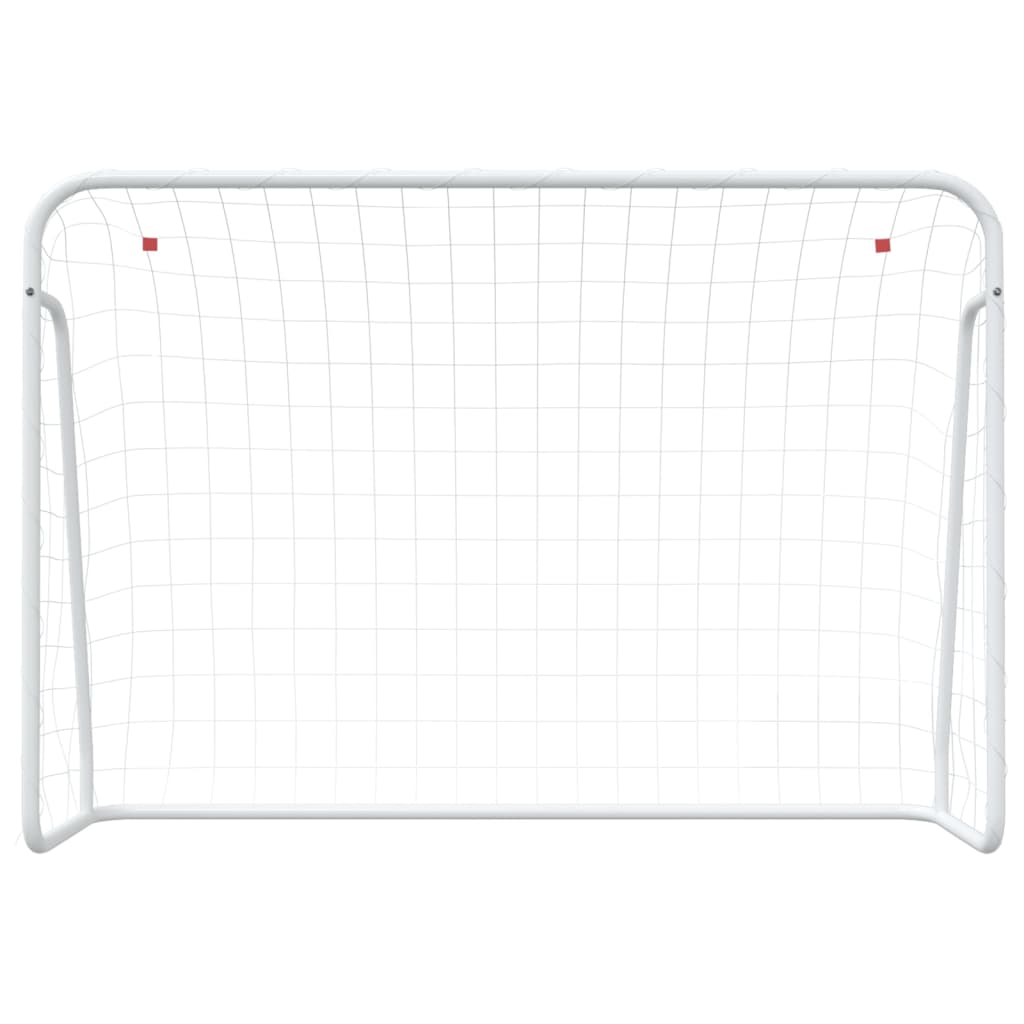 vidaXL Poartă de fotbal cu plasă, alb, 214x75x152 cm, oțel/poliester vidaXL Poartă de fotbal cu plasă, alb, 214x75x152 cm, oțel/poliester