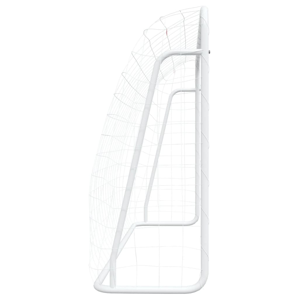 vidaXL Poartă de fotbal cu plasă, alb, 214x75x152 cm, oțel/poliester vidaXL Poartă de fotbal cu plasă, alb, 214x75x152 cm, oțel/poliester