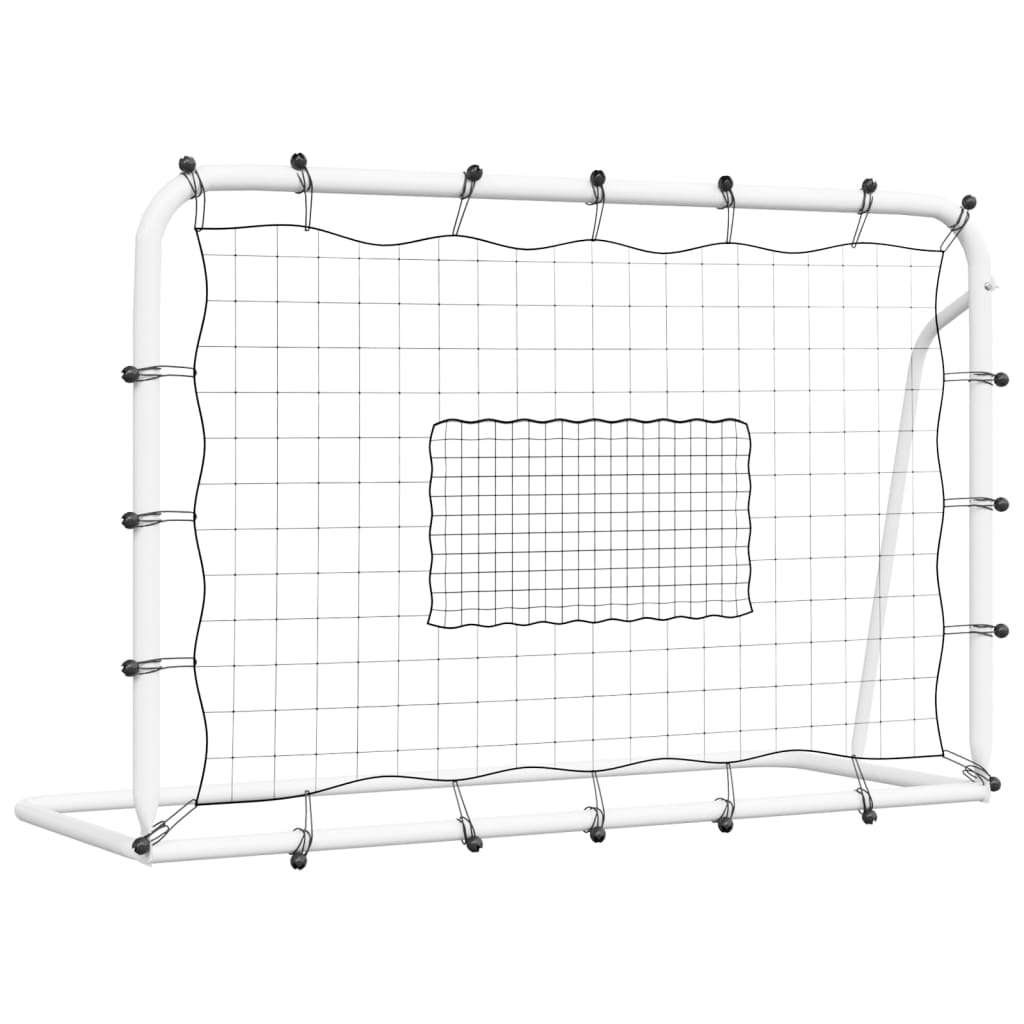 vidaXL Plasă de ricoșeu fotbal alb și negru, 184x61x123 cm, oțel și PE vidaXL Plasă de ricoșeu fotbal alb și negru, 184x61x123 cm, oțel și PE