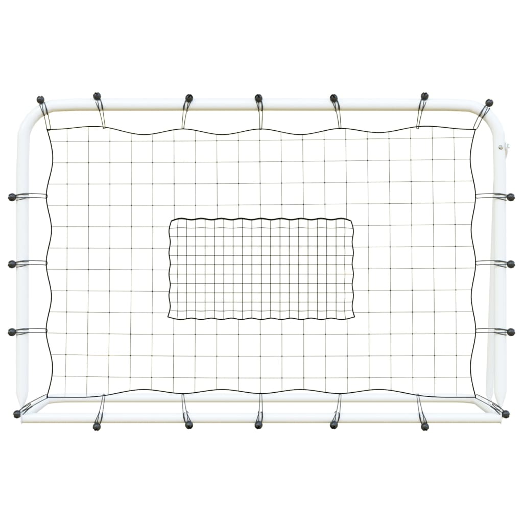 vidaXL Plasă de ricoșeu fotbal alb și negru, 184x61x123 cm, oțel și PE vidaXL Plasă de ricoșeu fotbal alb și negru, 184x61x123 cm, oțel și PE