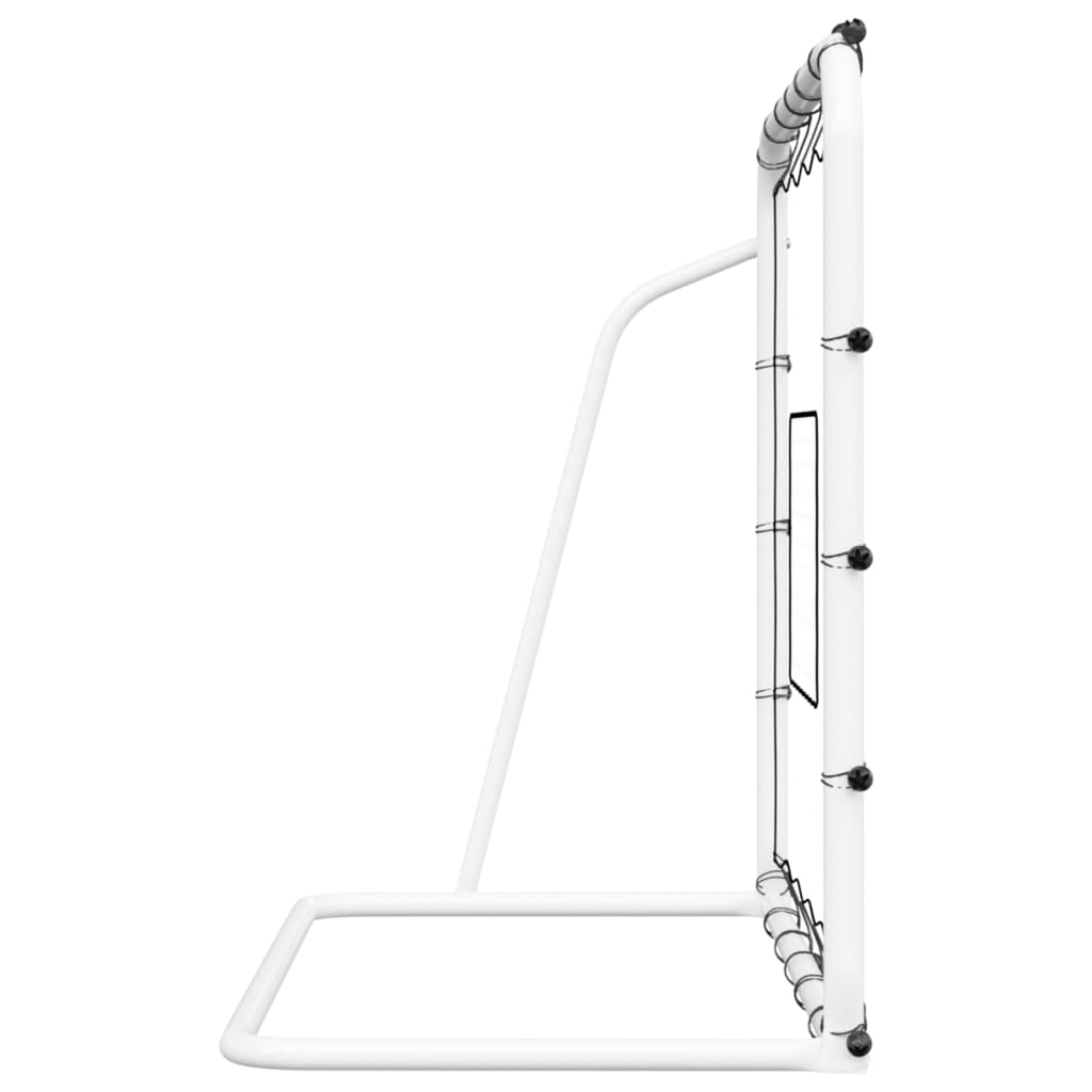 vidaXL Plasă de ricoșeu fotbal alb și negru, 184x61x123 cm, oțel și PE vidaXL Plasă de ricoșeu fotbal alb și negru, 184x61x123 cm, oțel și PE