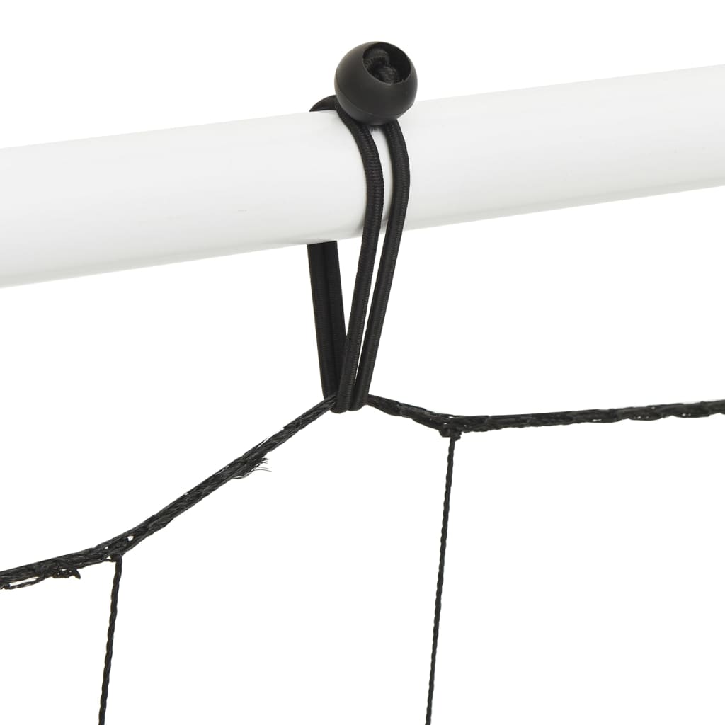 vidaXL Plasă de ricoșeu fotbal alb și negru, 184x61x123 cm, oțel și PE vidaXL Plasă de ricoșeu fotbal alb și negru, 184x61x123 cm, oțel și PE