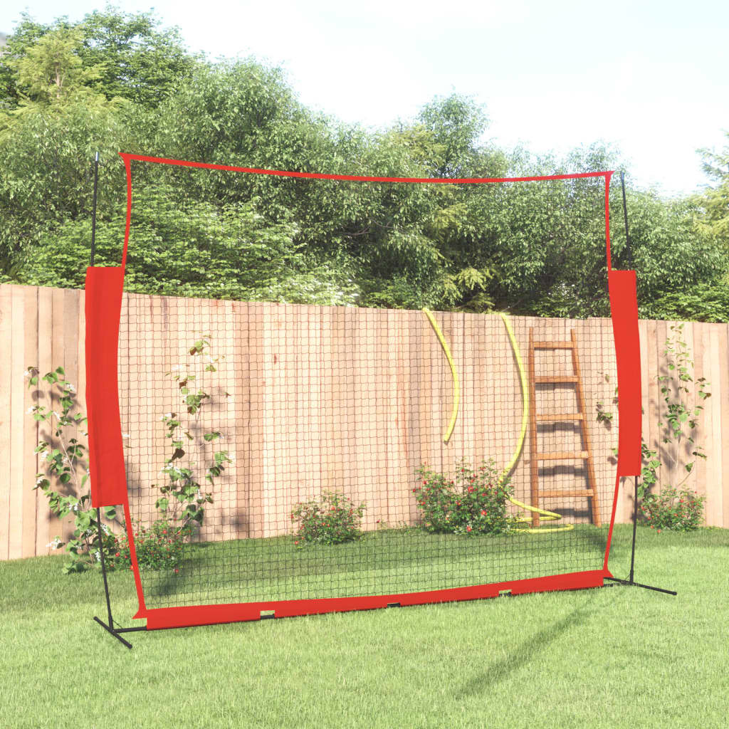 vidaXL Plasă baseball portabilă, roșu/negru, 369x107x271 cm, oțel/PE vidaXL Plasă baseball portabilă, roșu/negru, 369x107x271 cm, oțel/PE