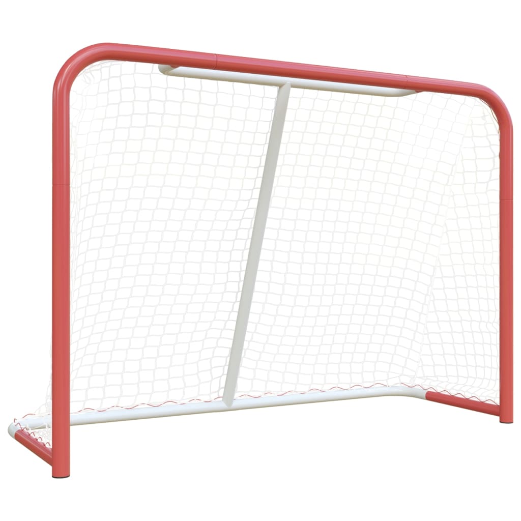 vidaXL Poartă hochei cu plasă, roșu/alb, 153x60x118 cm, oțel/poliester vidaXL Poartă hochei cu plasă, roșu/alb, 153x60x118 cm, oțel/poliester