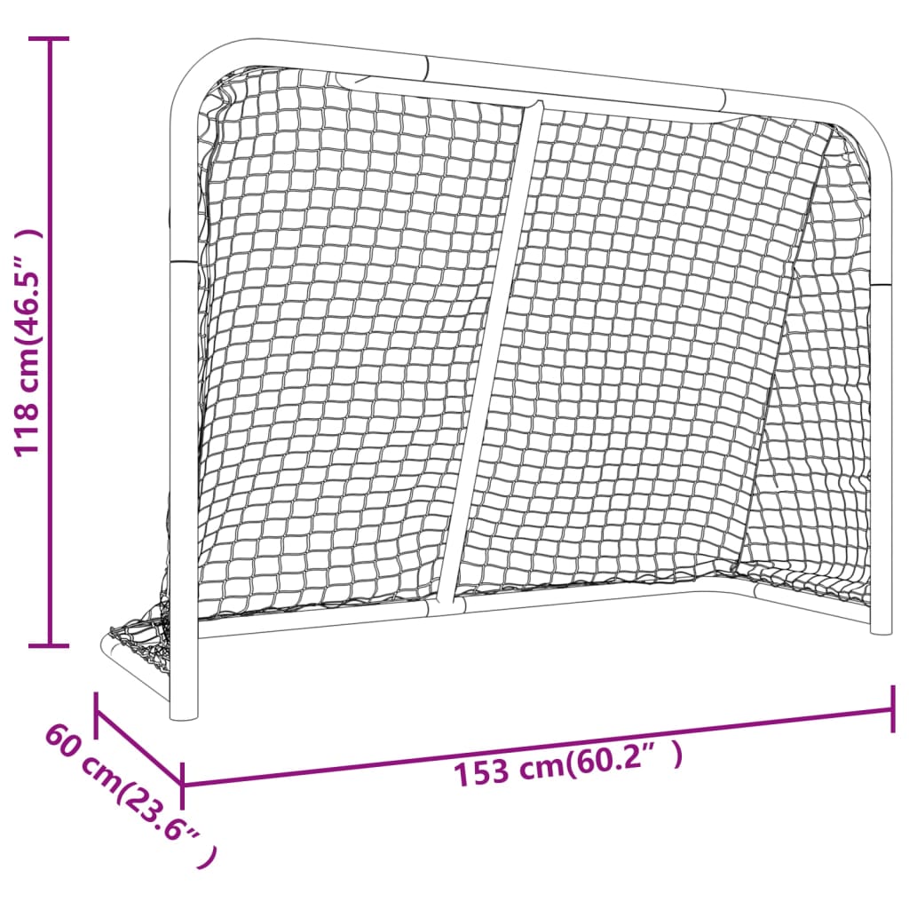 vidaXL Poartă hochei cu plasă, roșu/alb, 153x60x118 cm, oțel/poliester vidaXL Poartă hochei cu plasă, roșu/alb, 153x60x118 cm, oțel/poliester