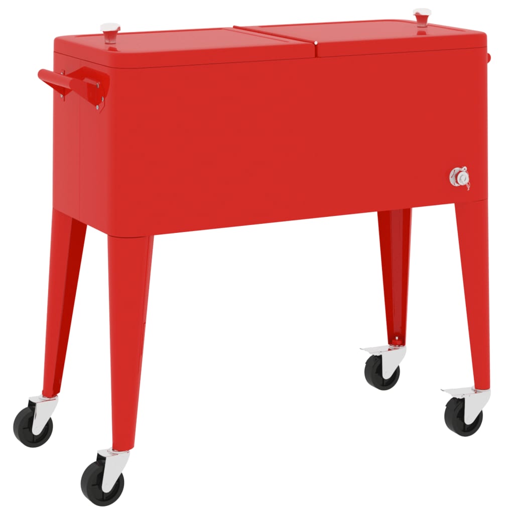 vidaXL Cărucior frigorific cu roți roșu 92x43x89 cm vidaXL Cărucior frigorific cu roți roșu 92x43x89 cm
