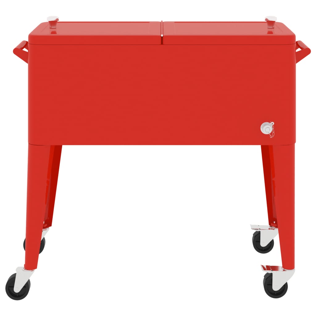 vidaXL Cărucior frigorific cu roți roșu 92x43x89 cm vidaXL Cărucior frigorific cu roți roșu 92x43x89 cm