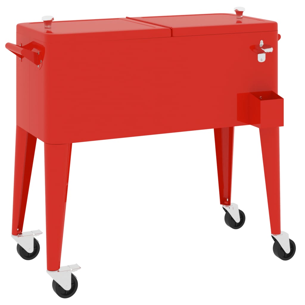 vidaXL Cărucior frigorific cu roți roșu 92x43x89 cm vidaXL Cărucior frigorific cu roți roșu 92x43x89 cm