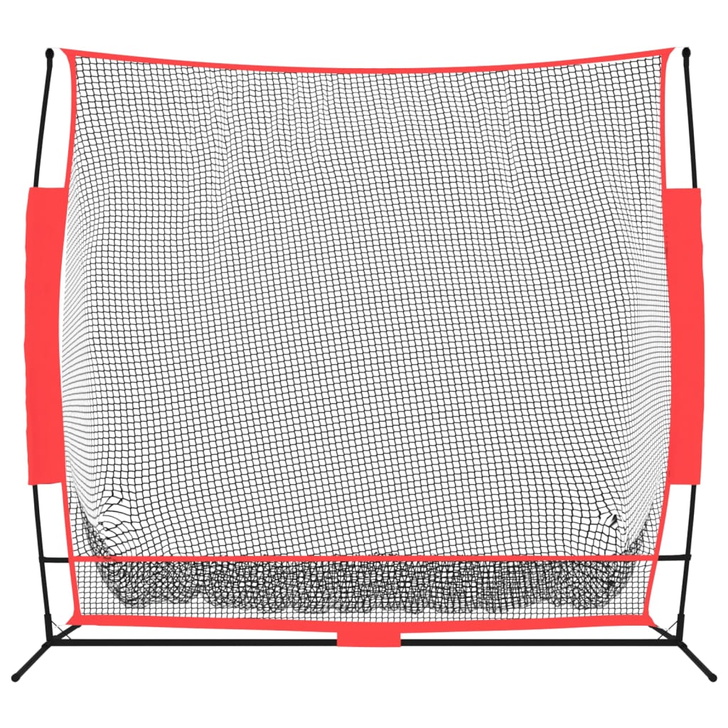 vidaXL Plasă de baseball portabilă negru/roșu 215x107x216 cm poliester vidaXL Plasă de baseball portabilă negru/roșu 215x107x216 cm poliester