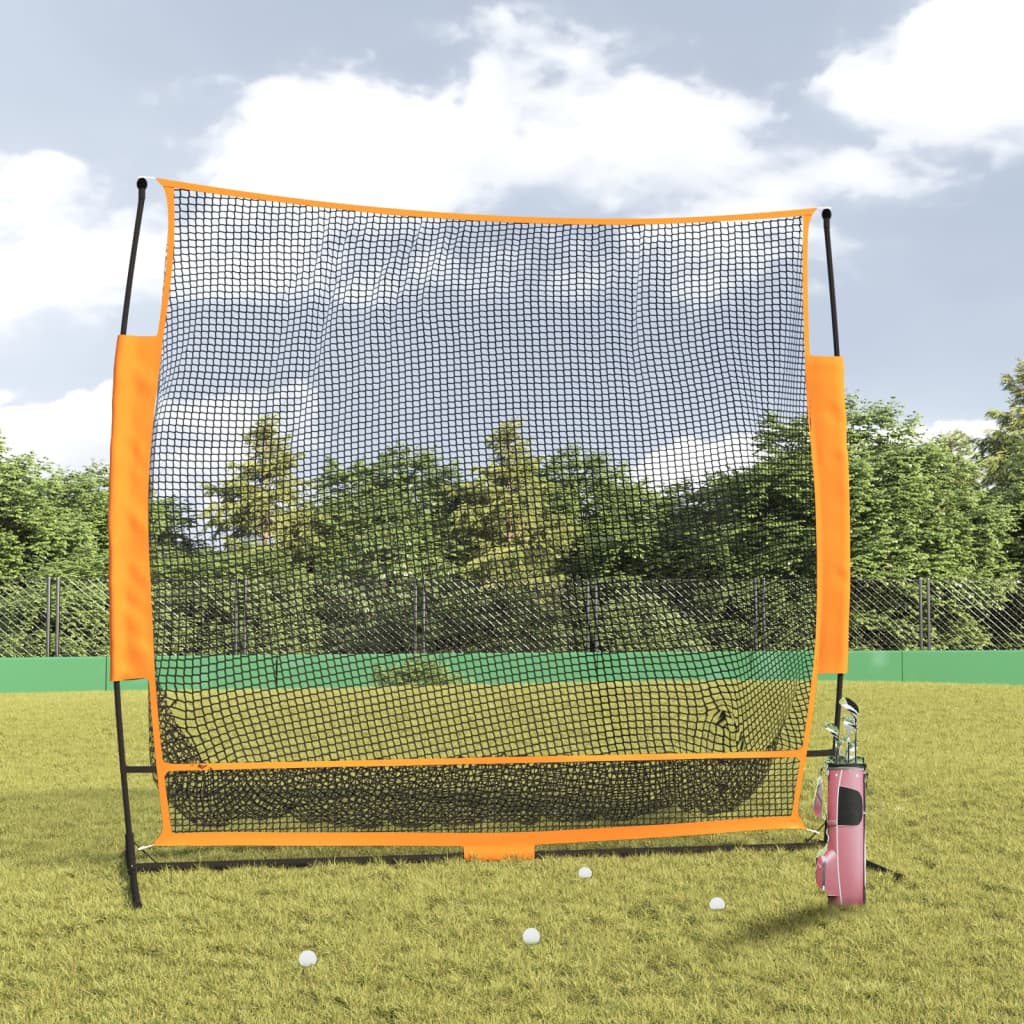 vidaXL Plasă antrenament golf negru/portocaliu 215x107x216cm poliester vidaXL Plasă antrenament golf negru/portocaliu 215x107x216cm poliester