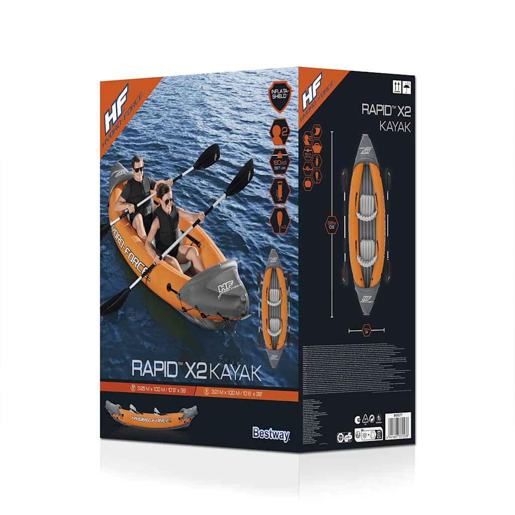 Bestway Set de caiac gonflabil Hydro-Force Rapid, 2 persoane Bestway Set de caiac gonflabil Hydro-Force Rapid, 2 persoane
