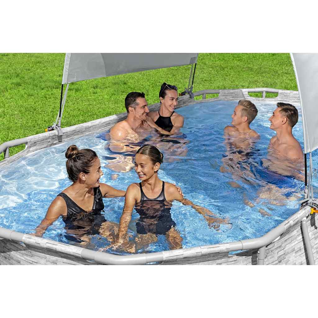 Bestway Copertină pentru piscină supraterană, alb Bestway Copertină pentru piscină supraterană, alb