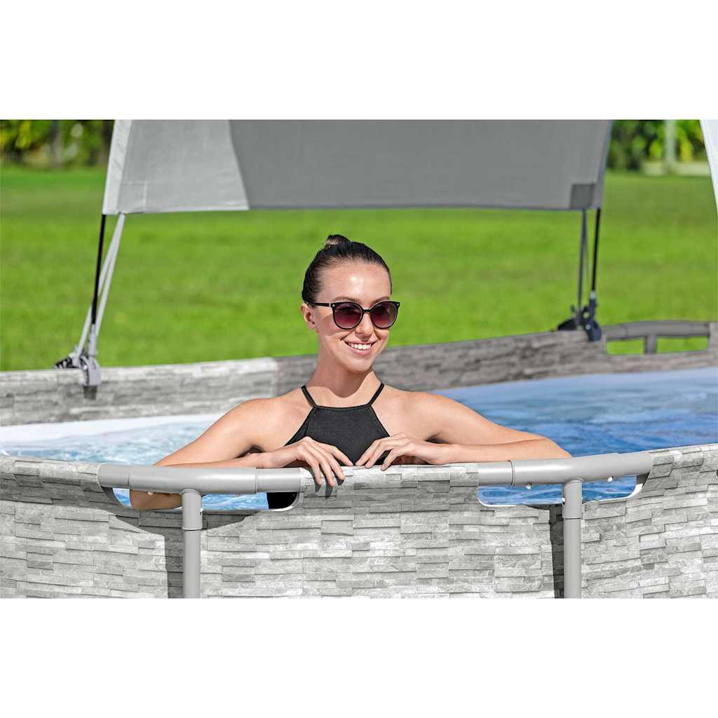 Bestway Copertină pentru piscină supraterană, alb Bestway Copertină pentru piscină supraterană, alb