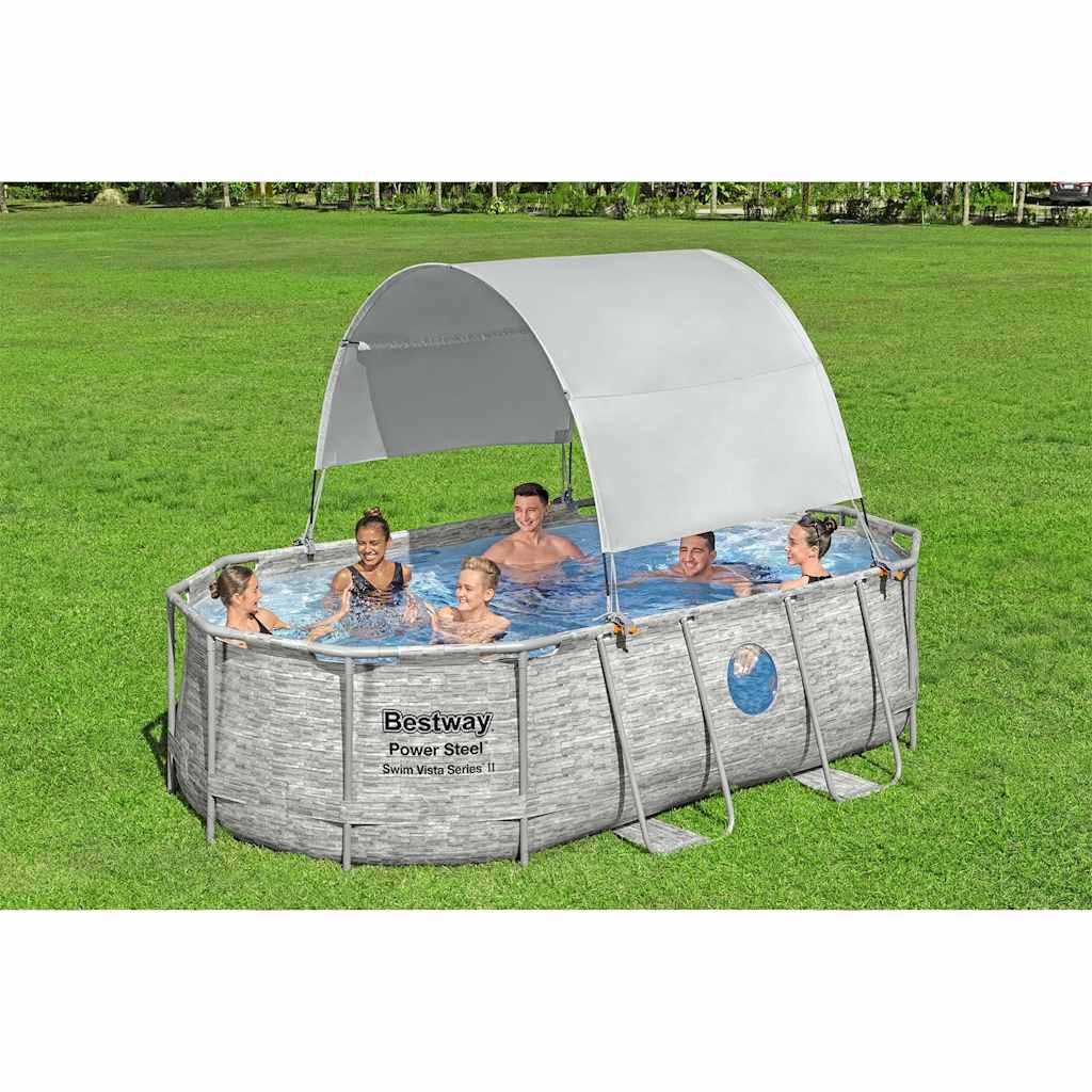 Bestway Copertină pentru piscină supraterană, alb Bestway Copertină pentru piscină supraterană, alb