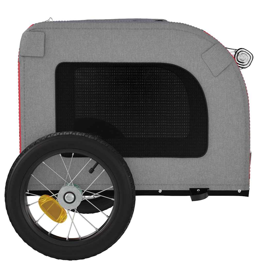 vidaXL Remorcă bicicletă animale companie, roșu/gri textil oxford/fier vidaXL Remorcă bicicletă animale companie, roșu/gri textil oxford/fier