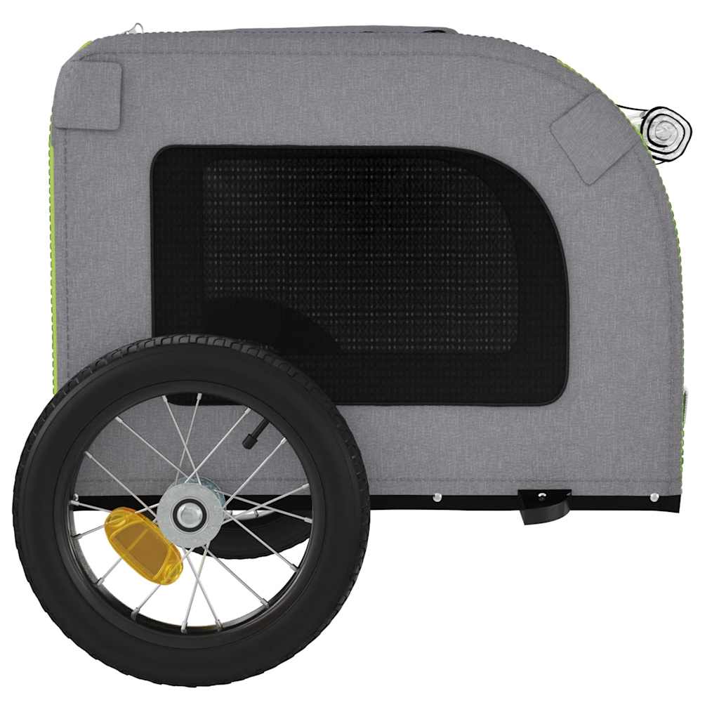 vidaXL Remorcă bicicletă animale companie verde/gri textil oxford/fier vidaXL Remorcă bicicletă animale companie verde/gri textil oxford/fier
