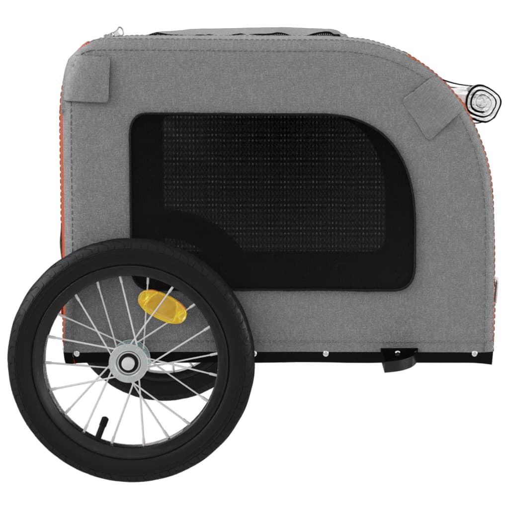 vidaXL Remorcă de bicicletă animale portocaliu/gri, textil oxford/fier vidaXL Remorcă de bicicletă animale portocaliu/gri, textil oxford/fier