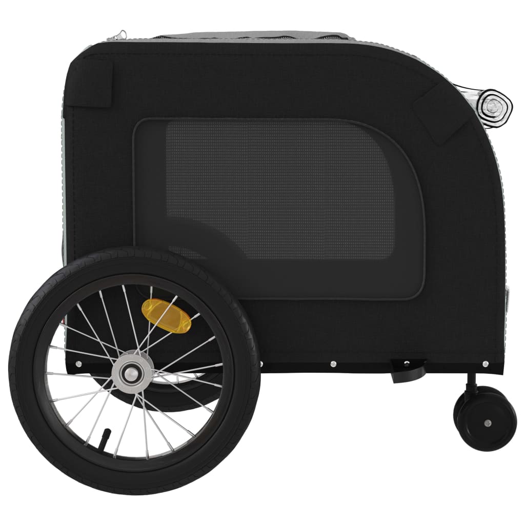 vidaXL Remorcă bicicletă animale companie gri/negru textil oxford/fier vidaXL Remorcă bicicletă animale companie gri/negru textil oxford/fier