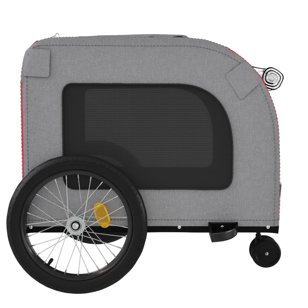 vidaXL Remorcă bicicletă animale companie, roșu/gri textil oxford/fier vidaXL Remorcă bicicletă animale companie, roșu/gri textil oxford/fier