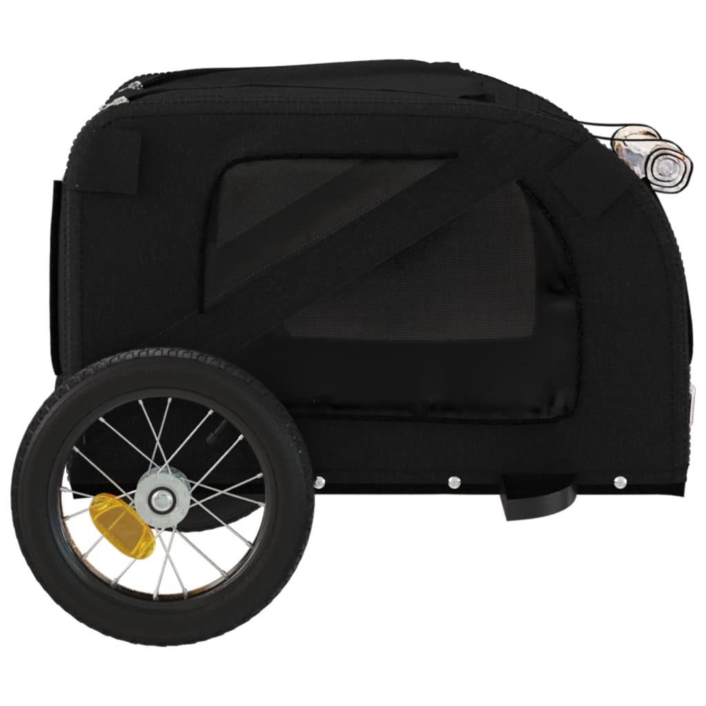 vidaXL Remorcă bicicletă animale companie, negru, textil oxford/fier