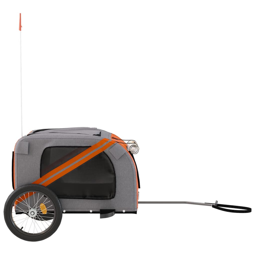 vidaXL Remorcă bicicletă animale companie portocaliu/negru oxford/fier