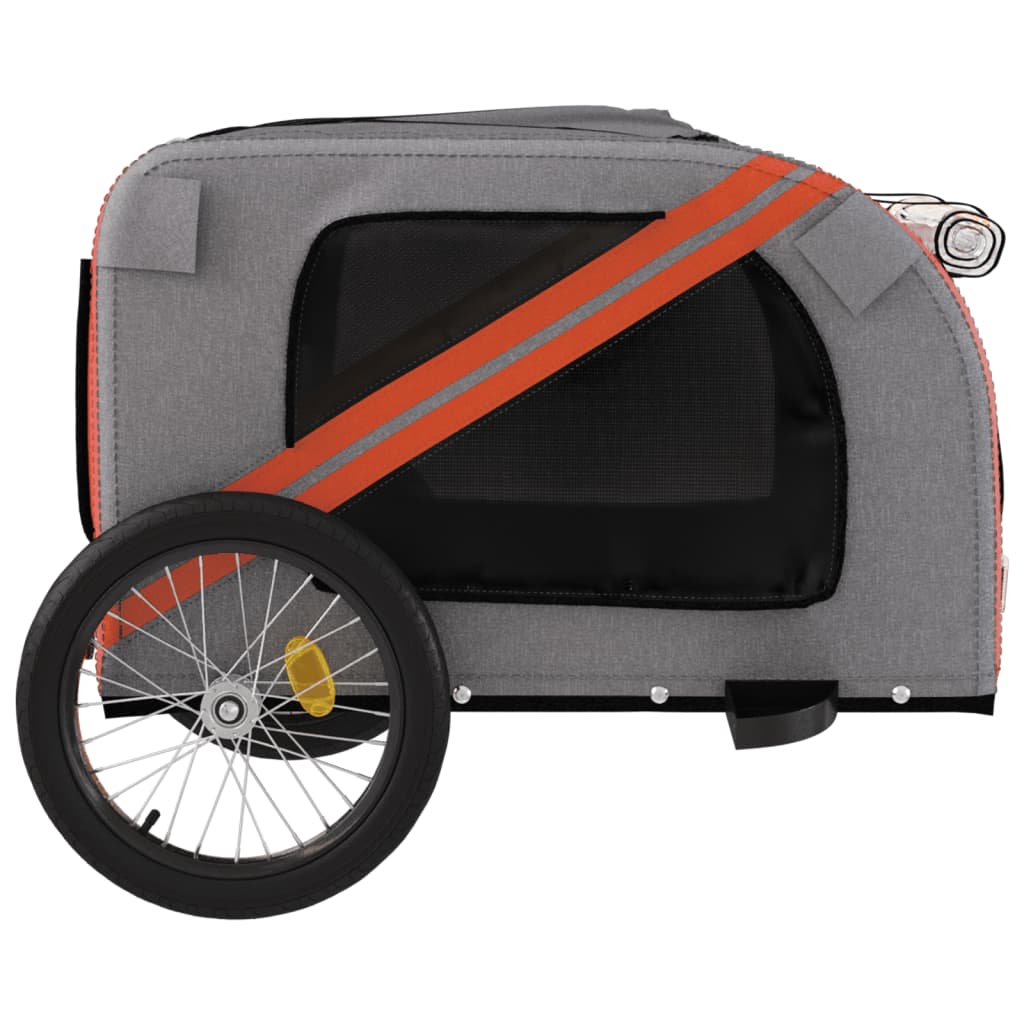 vidaXL Remorcă bicicletă animale companie portocaliu/negru oxford/fier