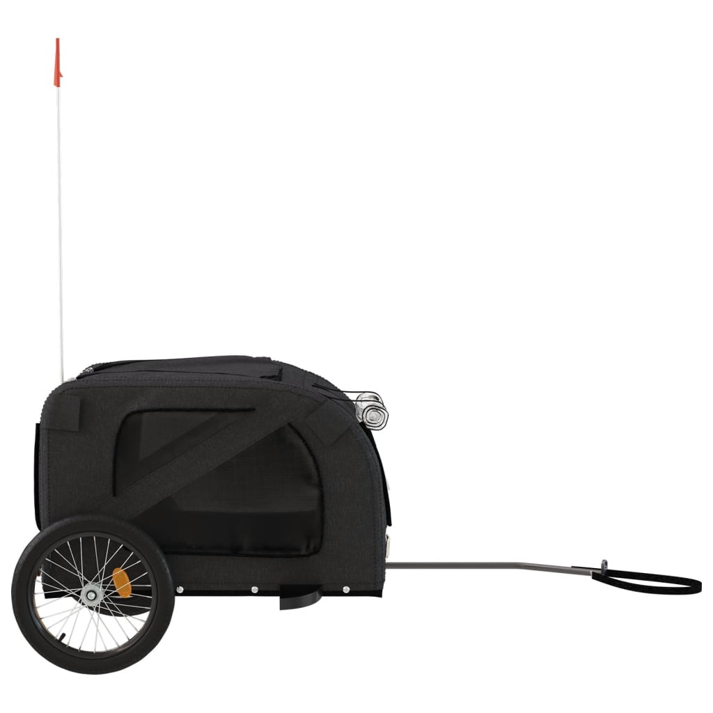 vidaXL Remorcă bicicletă animale companie, negru, textil oxford/fier vidaXL Remorcă bicicletă animale companie, negru, textil oxford/fier