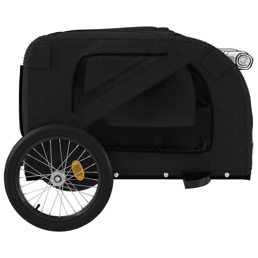 vidaXL Remorcă bicicletă animale companie, negru, textil oxford/fier vidaXL Remorcă bicicletă animale companie, negru, textil oxford/fier