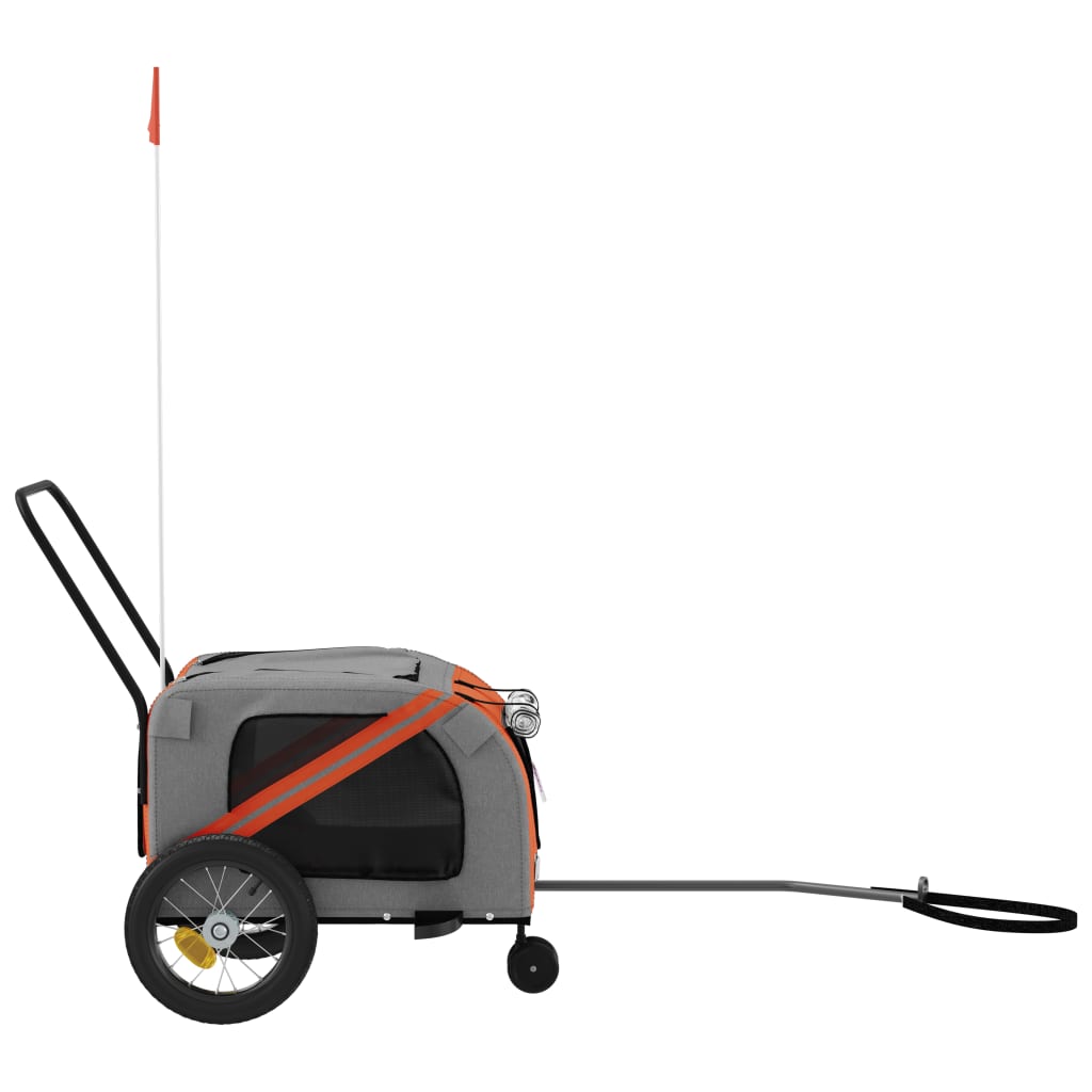 vidaXL Remorcă bicicletă animale companie portocaliu/negru oxford/fier vidaXL Remorcă bicicletă animale companie portocaliu/negru oxford/fier