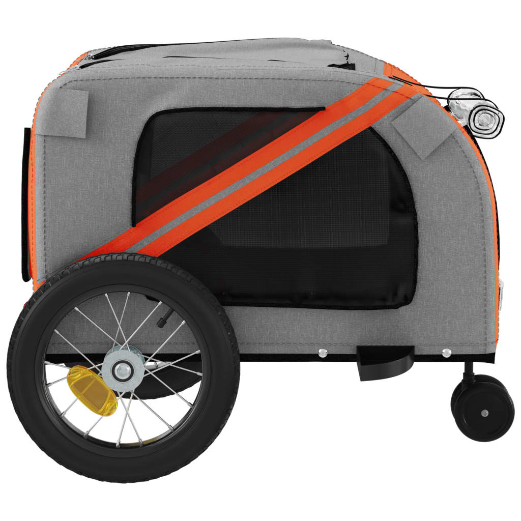vidaXL Remorcă bicicletă animale companie portocaliu/negru oxford/fier vidaXL Remorcă bicicletă animale companie portocaliu/negru oxford/fier