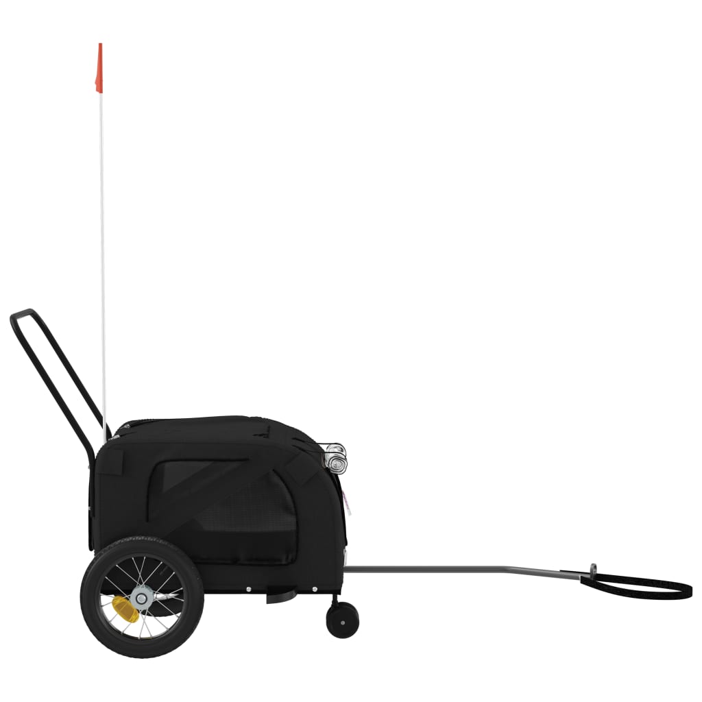 vidaXL Remorcă bicicletă animale companie, negru, textil oxford/fier