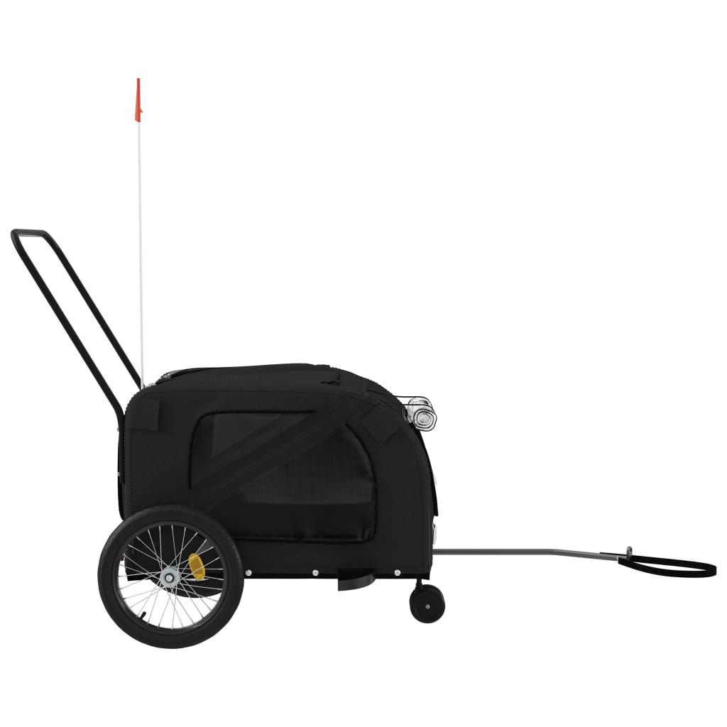 vidaXL Remorcă bicicletă animale companie, negru, textil oxford/fier vidaXL Remorcă bicicletă animale companie, negru, textil oxford/fier