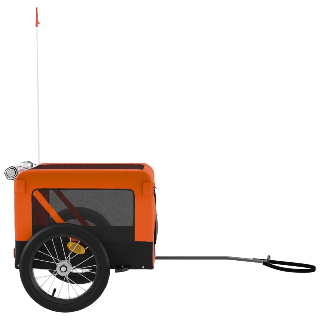 vidaXL Remorcă bicicletă animale companie portocaliu/negru oxford/fier