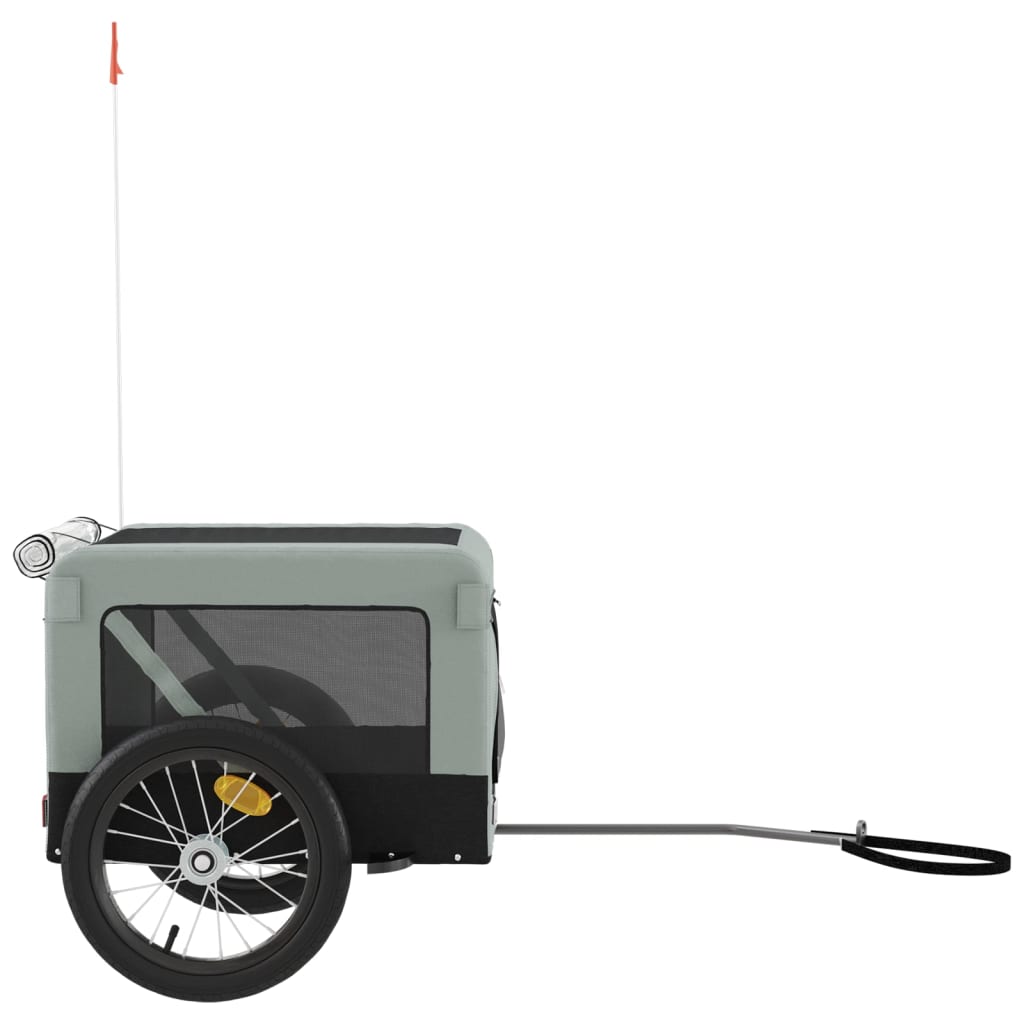 vidaXL Remorcă bicicletă animale companie gri/negru textil oxford/fier vidaXL Remorcă bicicletă animale companie gri/negru textil oxford/fier