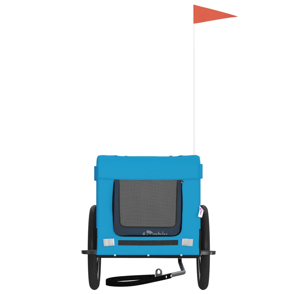 vidaXL Remorcă bicicletă animale companie, albastru/negru, oxford/fier